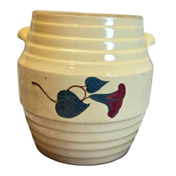 Vintage Robinson Ransbottom Morning Glory Spaulding's Cookies Advertising Jar Cr - Picture 1 of 10
